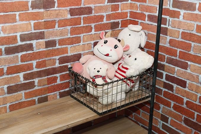 16" Wide Rectangular Sturdy Hand Welded Farmhouse Metal Wire Basket - Image 6