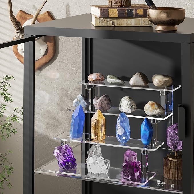 WINKINE Acrylic Display Shelves, Perfume Stand, 4 Tier Figurine Riser Shelf - Image 4