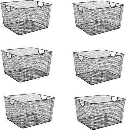 Ybm Home Household Wire Mesh Open Bin Shelf Storage Basket Organizer Black by YBMHome