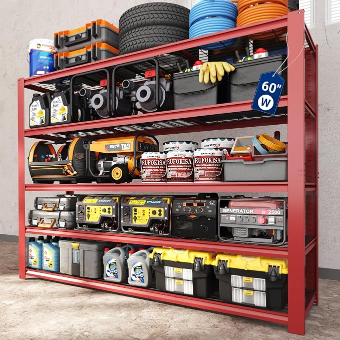 FLEXIMOUNTS 60" W Garage Shelving, 5 Tier Storage Shelves Load 1500LBS by FLEXIMOUNTS