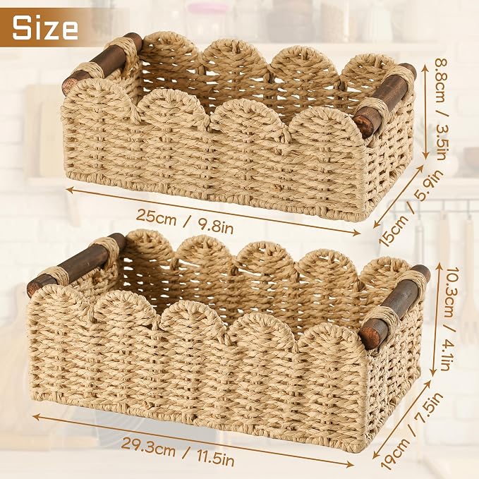 Storage Basket Wicker Baskets for Organizing Toilet Paper Storage Basket for - Image 7