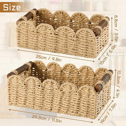Storage Basket Wicker Baskets for Organizing Toilet Paper Storage Basket for - Image 7