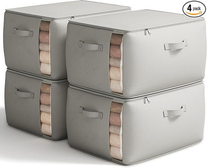 Vailando Large Canvas Comforter Storage Bags Closet Organizer by Vailando