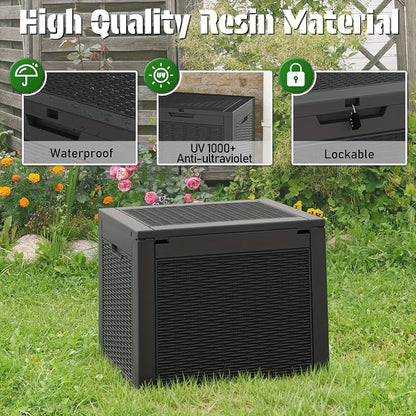 Bifanuo 35 Gallon Waterproof Outdoor Deck Box W/Locking Hole, Organizer Storage - Image 6