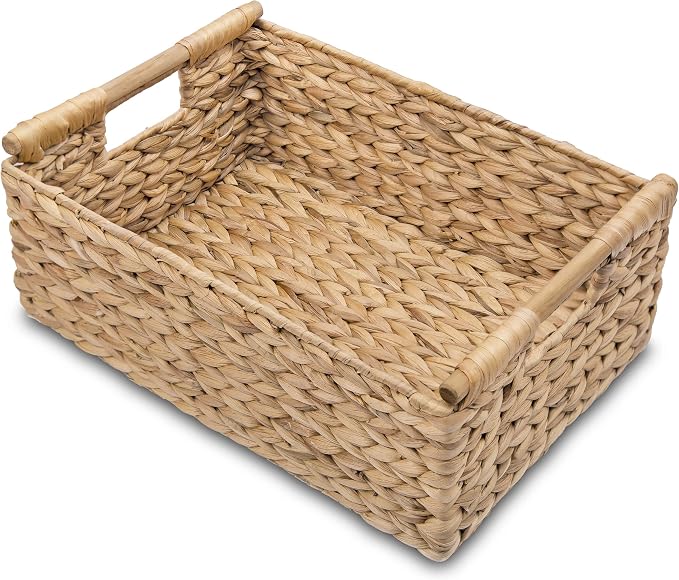 VATIMA Hyacinth Large Wicker Basket 15.5x10.8x6.2" by VATIMA