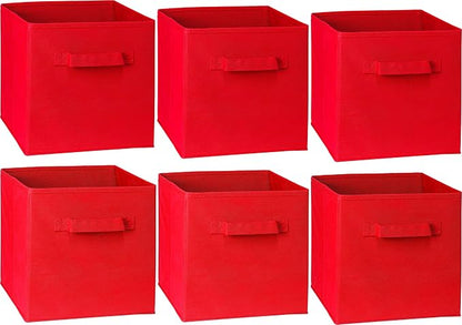 Simple Houseware Foldable Cube Storage Bins, 11-Inch Red - Image 2