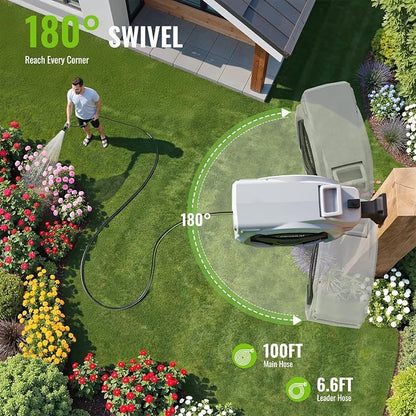 100 FT Retractable Garden Hose Reel - Image 4