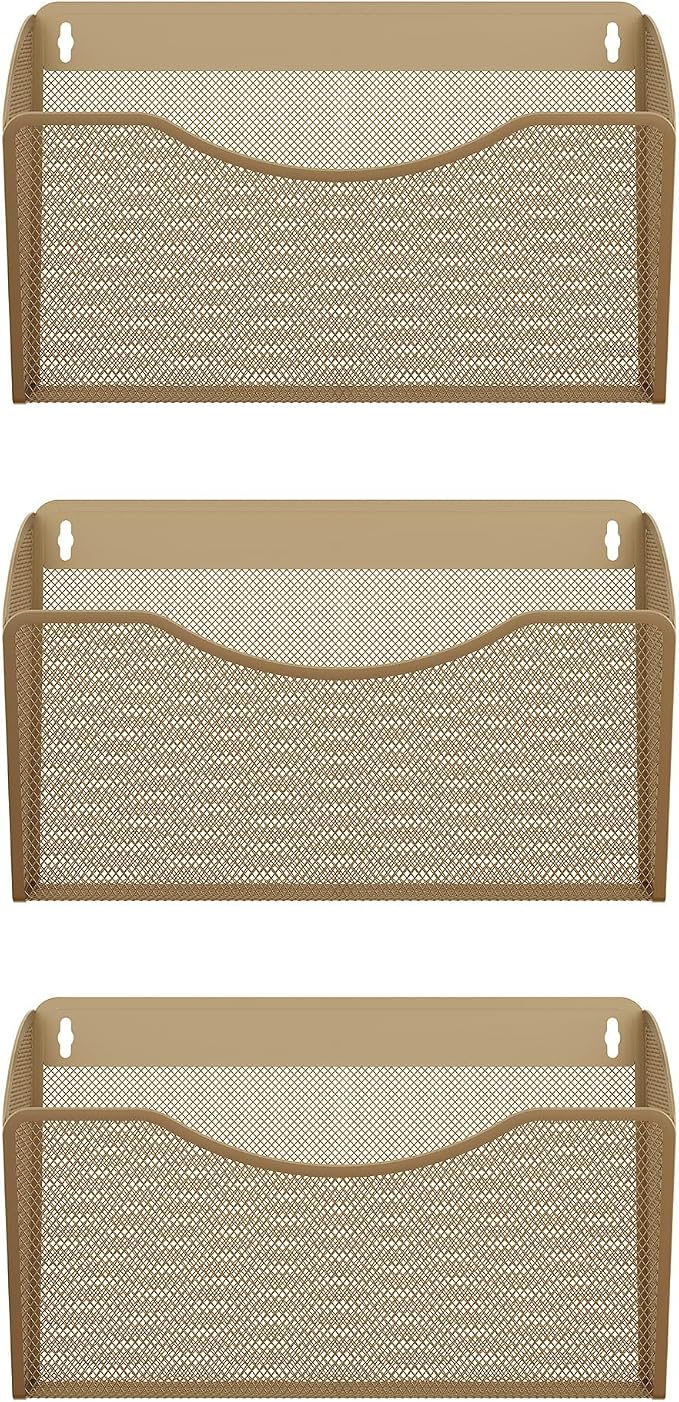 EasyPAG Wall File Organizer, Metal Mesh Hanging File Folder Holder - Image 2