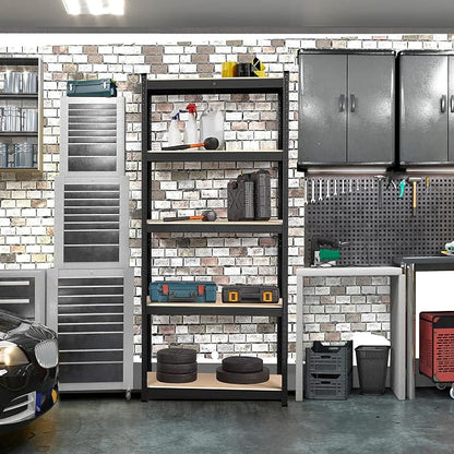 Yaheetech 5-Tier Heavy Duty Storage Shelves 35.5" W x 12" D x 71" H Black | - Image 2