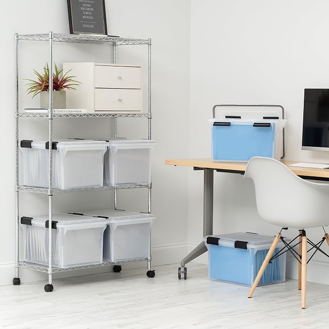 IRIS USA WeatherPro File Box Organizer, Letter/Legal, 32 Qt. Clear | Protect - Image 5