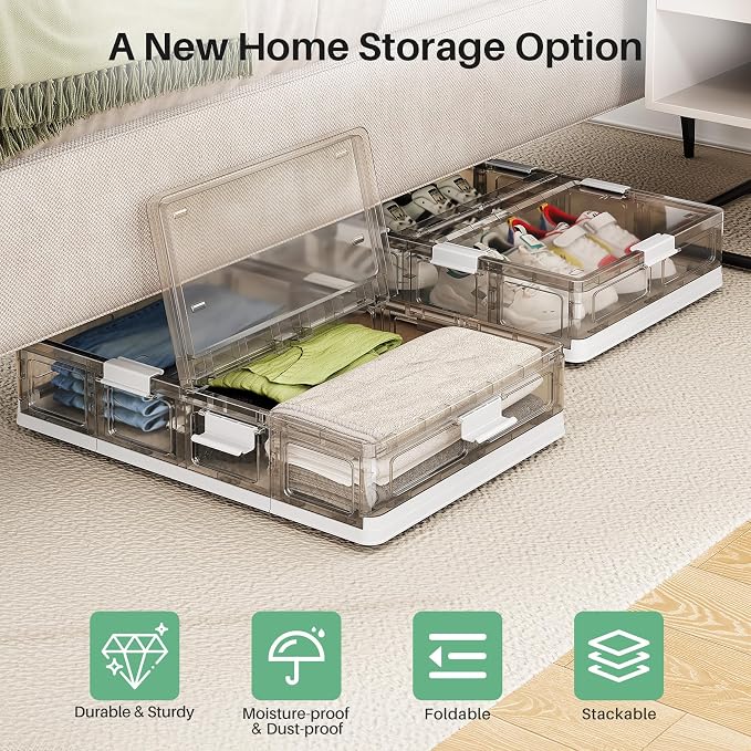 Kitstorack 2 Pack Plastic Under Bed Storage Bins - Image 9