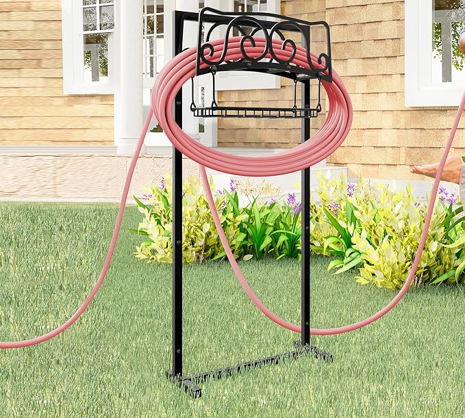 Kingson Water Hose Holder Freestanding, Garden Hose Holder Holds 150-Feet Hose - Image 7