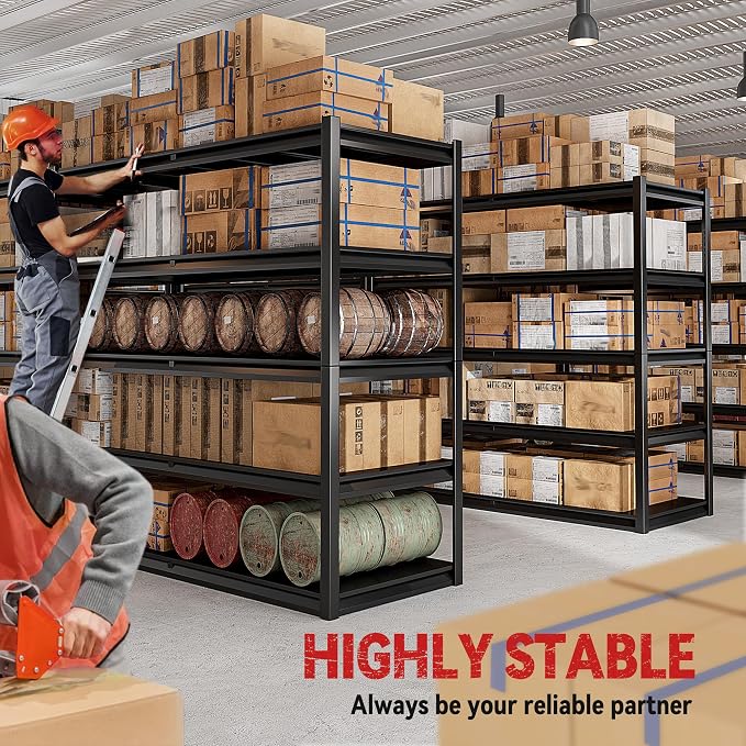 REIBII 78" H Storage Shelves, Garage Shelving Heavy Duty Load 3000LBS, - Image 8