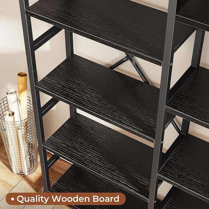SUPERJARE Triple Bookshelf, Bookcase - Image 6