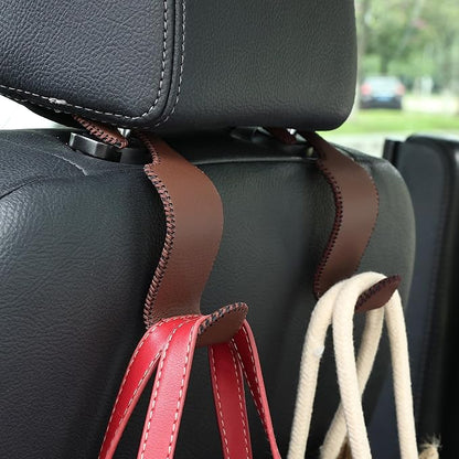 Amooca Car Seat Headrest Hook 4 Pack Metal Core Hanger Universal Car Storage - Image 2