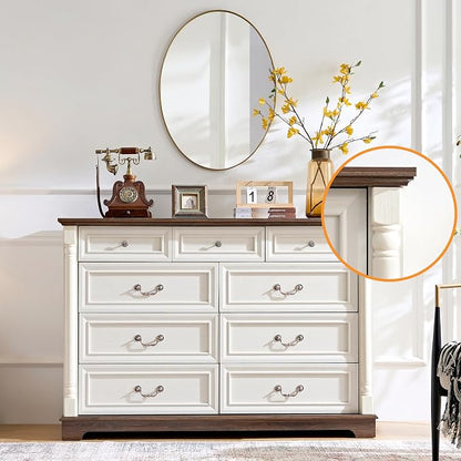 Farmhouse 9 Drawer Dressers for Bedroom, Big Dressers - Image 4