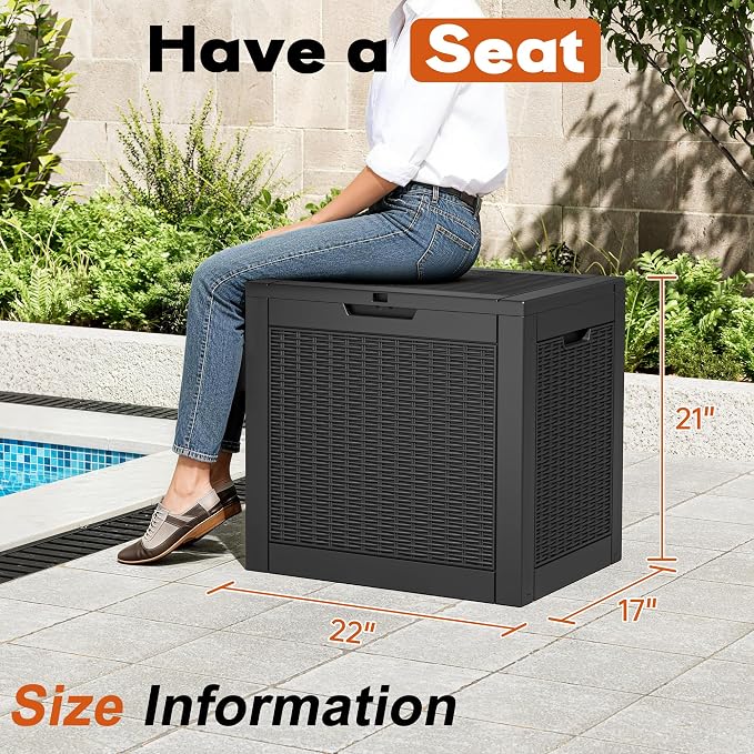 Outdoor Deck Storage Box, Resin Deck Boxes Indoor and outdoor, Waterproof - Image 6