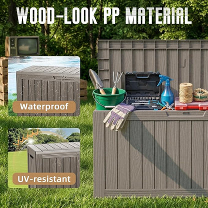 DRATO 90 Gallon Deck Boxes Outdoor Waterproof, Weatherproof Resin Outside - Image 6