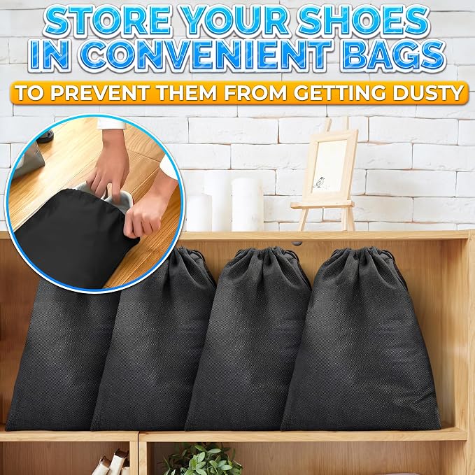 Shoe Bags for Travel, 10 Pack, 11.8"x15.75", Drawstring, Solid | Travel Shoe - Image 8