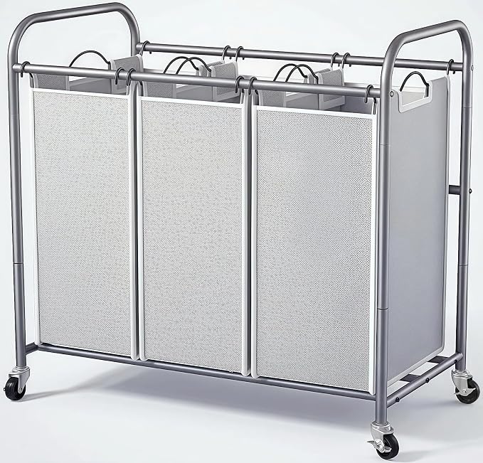 ROMOON Laundry Sorter Hamper 3 Section, Divided Laundry Basket Organizer by ROMOON