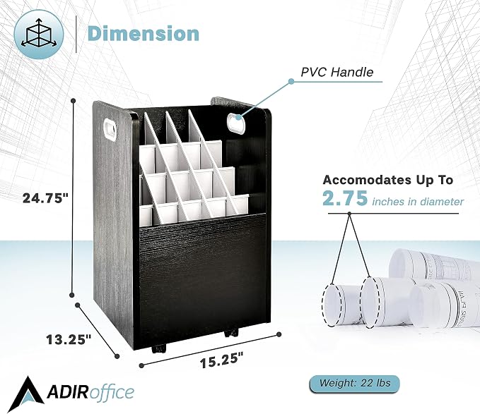 AdirOffice Adir Blue Print Storage Organizer - Image 2