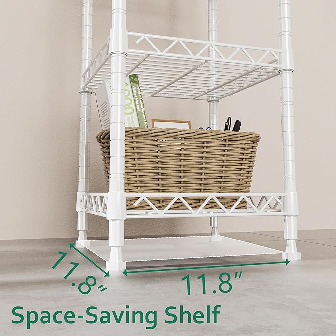 GIOTORENT 5 Tier Standing Shelving Metal Units, Adjustable Height Wire Shelf - Image 3