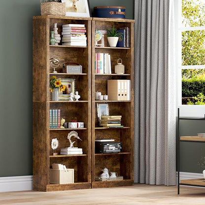 75" Tall Bookshelf, 6-Tier Floor Standing Bookcase - Image 7