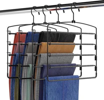 Fontaines Luxury 5 Tier Pants Hangers 4 Pack by Fontaines