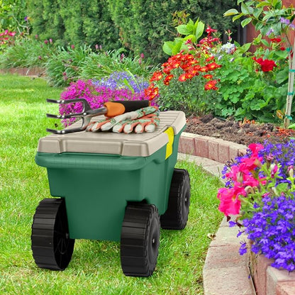 Rolling Garden Cart with Seat - Image 10