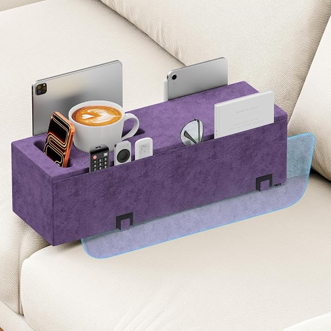 Sofa Armrest Couch Caddy with Cup Holder, Removable Couch Armrest Table Pillow by Unknown