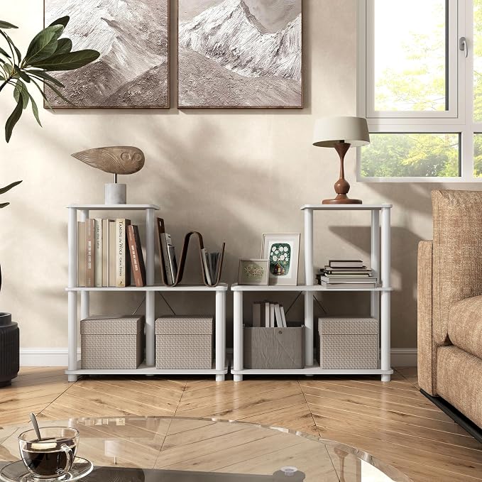 Homes: Inside + Out Apexa Modern 3-Cube Ladder Shelving Units, Collectibles - Image 15