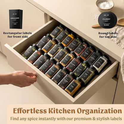 EDELHAUS Glass Spice Jars with Labels Spice Containers with 240 Labels - Image 3
