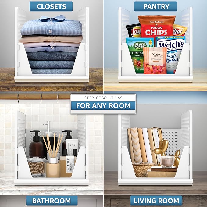 Sorbus Stackable Shelf Organizer Baskets – Plastic Closet Organizer - Image 4