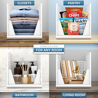 Sorbus Stackable Shelf Organizer Baskets – Plastic Closet Organizer - Image 4