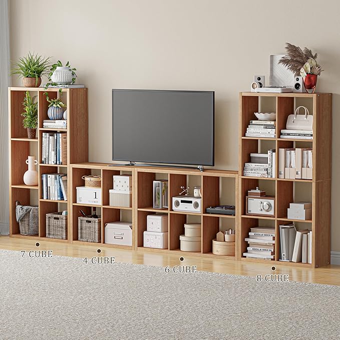 Cube Storage Organizer Bookcase, Decorative 11 inch Open Back Cubical Shelf - Image 4