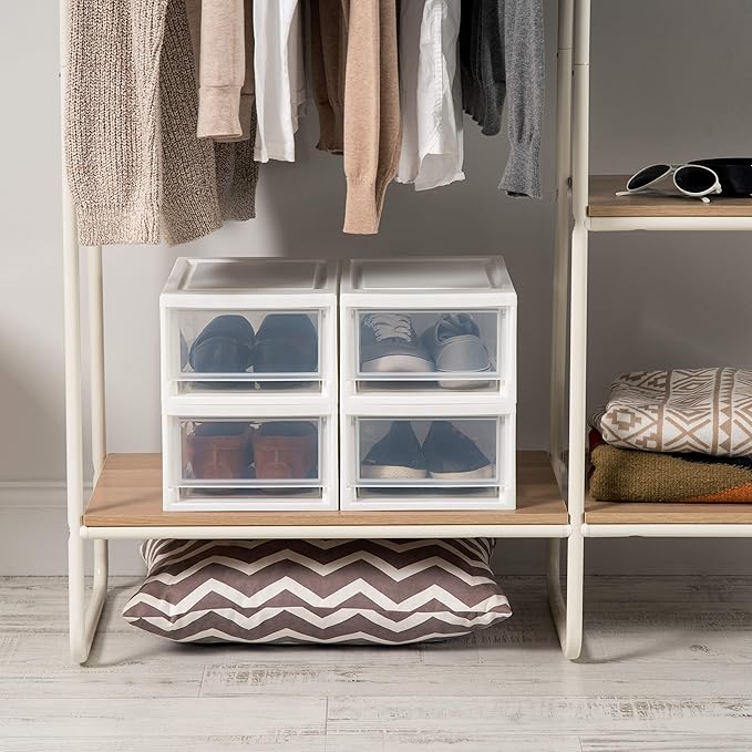 IRIS USA 4-Pack, 6 Qt. Small Stacking Drawer Storage Organizer, accessories - Image 2
