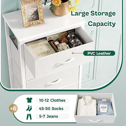 Huuger Tall Dresser for Bedroom, Stable 6 Drawer Dresser - Image 7