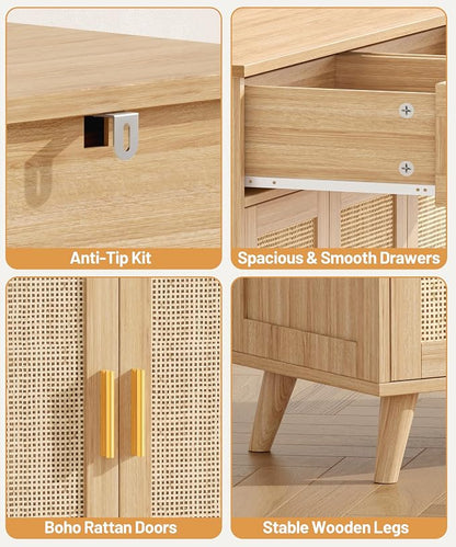 Akxomel Rattan Sideboard Buffet Cabinet - Image 7
