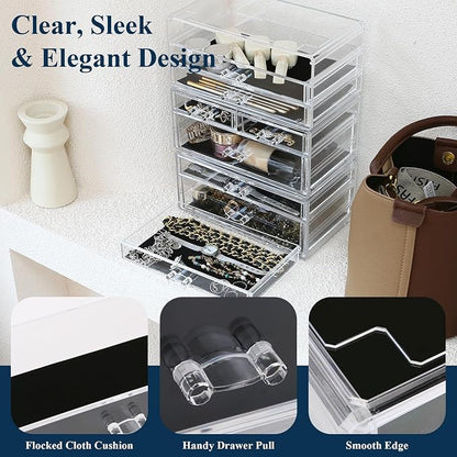 Sea Team 3-Tier Stackable Clear Makeup Organizer - Image 4