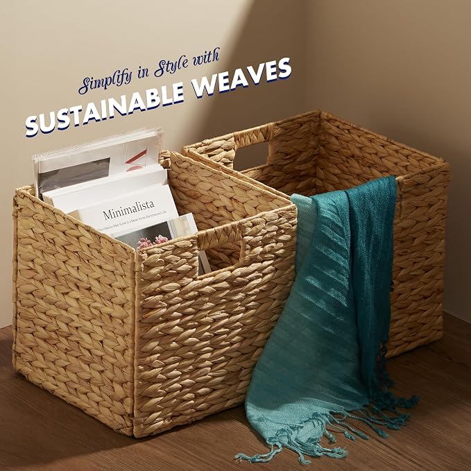 BLUEWEST Water Hyacinth Storage Basket Woven Hyacinth Storage Basket, Laundry - Image 5