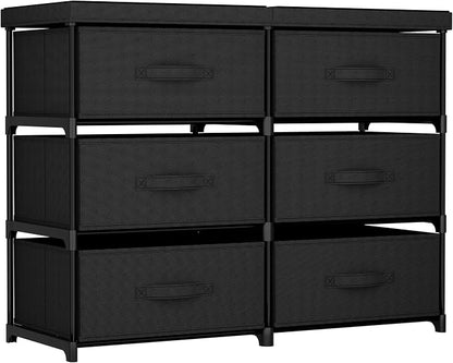 GcdPai Dresser with 6 Fabric Drawer Stand Desktop Sturdy Metal Plastic Support - Image 8