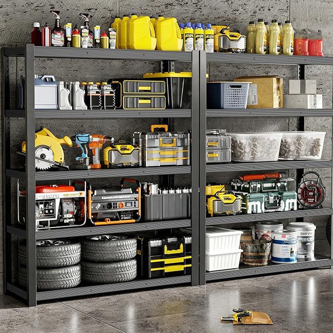 84" H 5-Tier Heavy Duty Storage Shelves, 3000LBS Capacity Adjustable Metal - Image 9