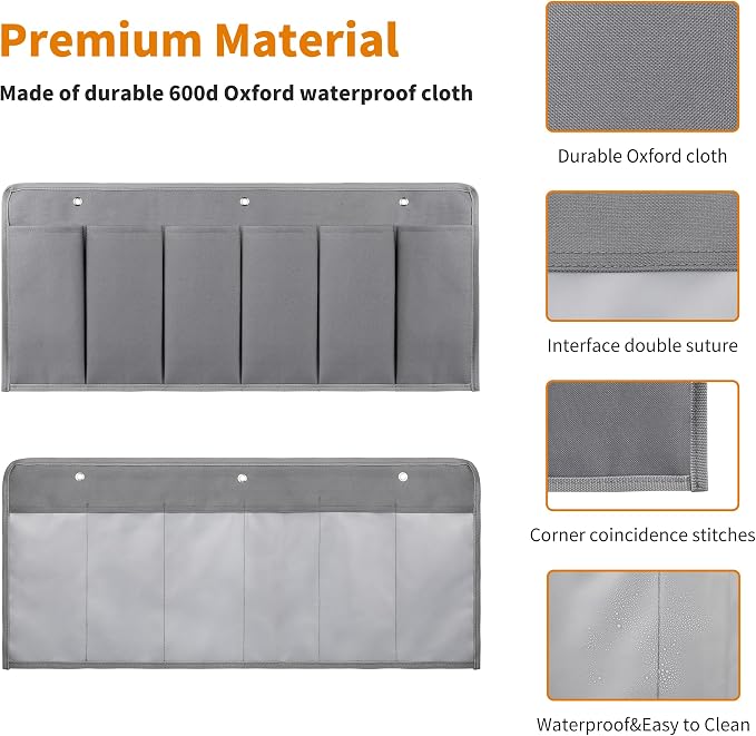 RV Shoe Pockets 6 Large Pockets Heavy Hanging Bedside Storage Organizer - Image 6