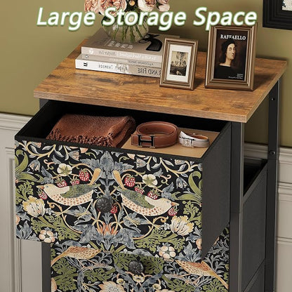 Dresser for Bedroom with 4 Drawer Strawberry Thief Dresser Vintage Storage - Image 5