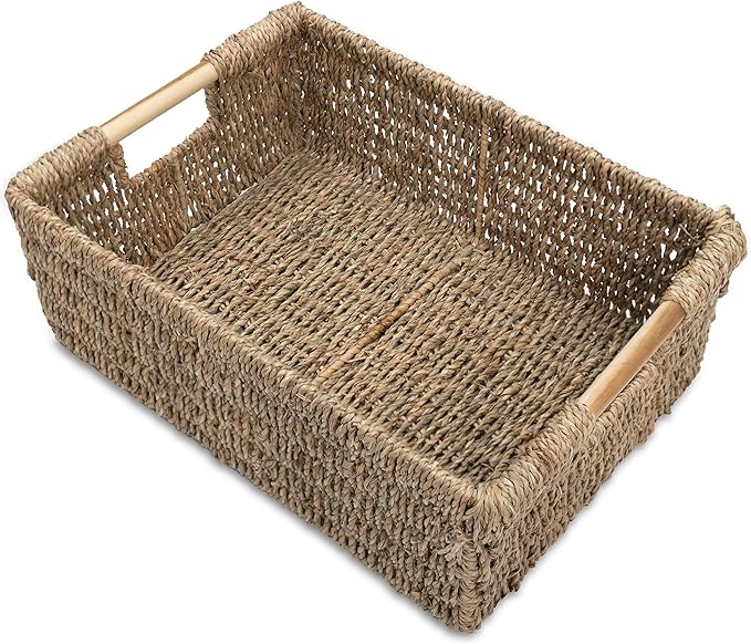 Large Natural Wicker Basket Rectangular by VATIMA