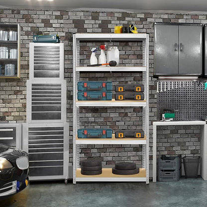 Yaheetech 5-Tier Heavy Duty Storage Shelves 35.5" W x 12" D x 71" H Silver | - Image 8