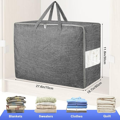 2Pack 105L Extra Large Storage Bags, Folding Comforter Blanket Storage Bags - Image 2