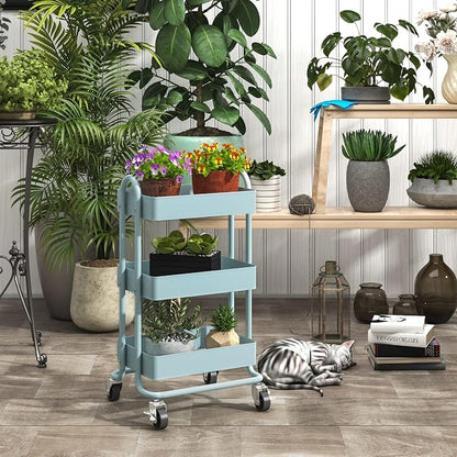 Metal Rolling Cart, 3-Tier Metal Rolling Cart - Image 9