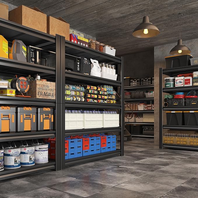 REIBII 72" H Storage Shelves, 2500LBS Heavy Duty Garage Shelving Unit, 5 Tier - Image 7