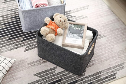 Collapsible Storage Bins Foldable Felt Fabric Storage Basket Organizer Boxes - Image 5